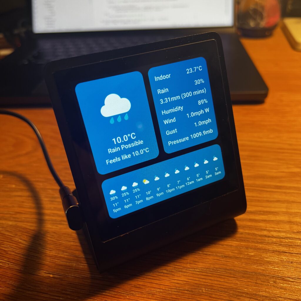 Presto showing weather information